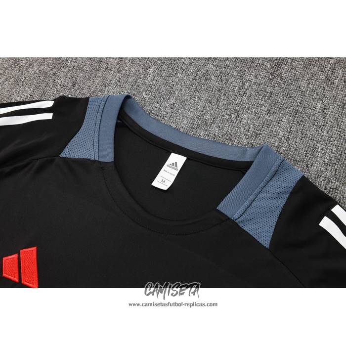 Chandal del Manchester United 2024-2025 Manga Corta Negro - Pantalon Corto